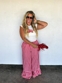 DIXIE GINGHAM RUFFLE PANTS