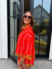 FRUIT SALAD BUTTON DOWN TOP