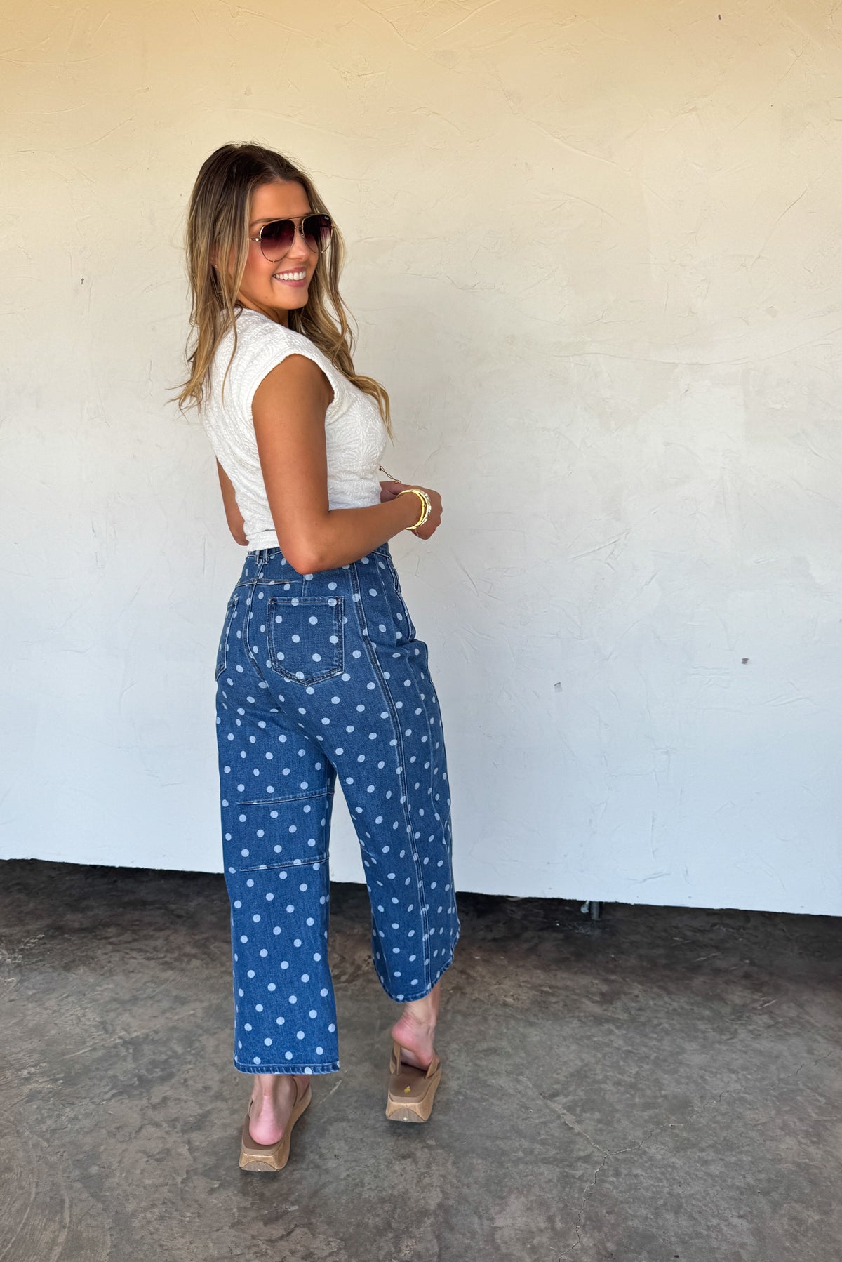 DARLING DOT BARREL JEANS