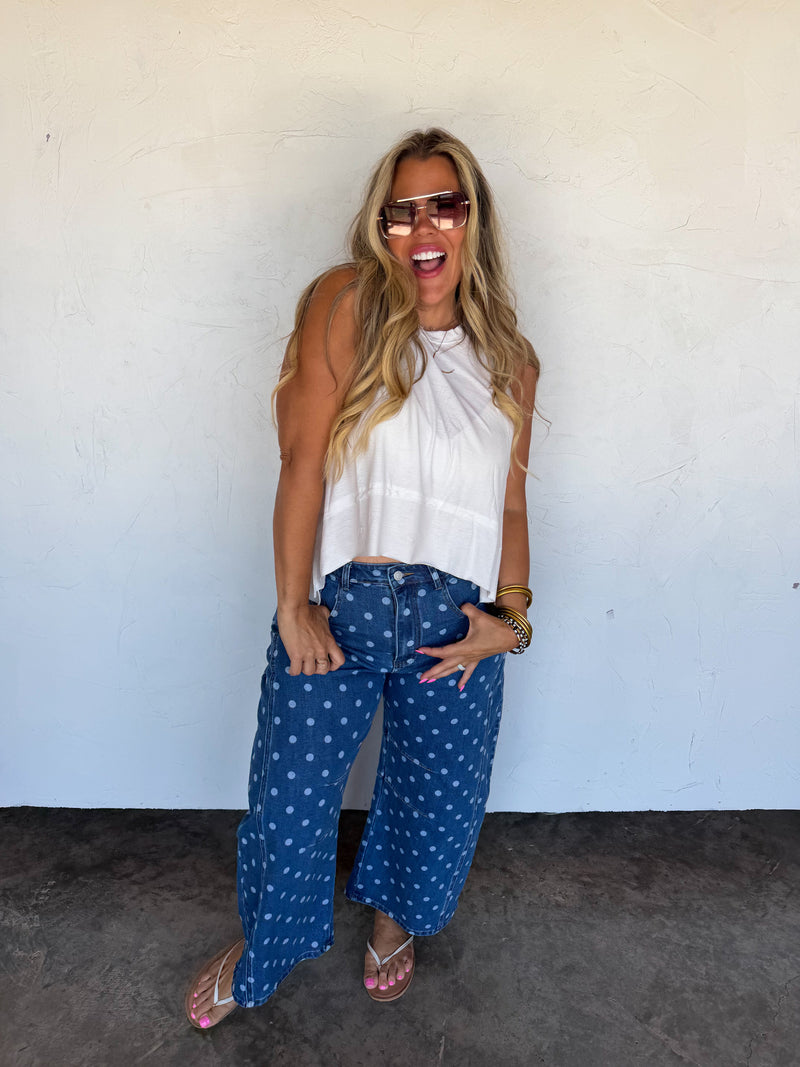DARLING DOT BARREL JEANS