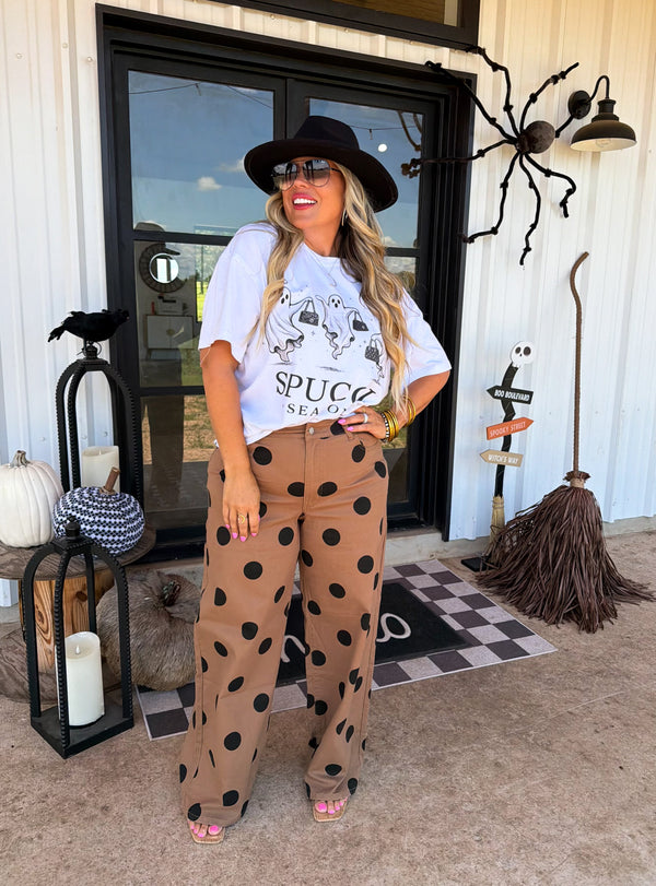 MOCHA DOT DENIM JEANS