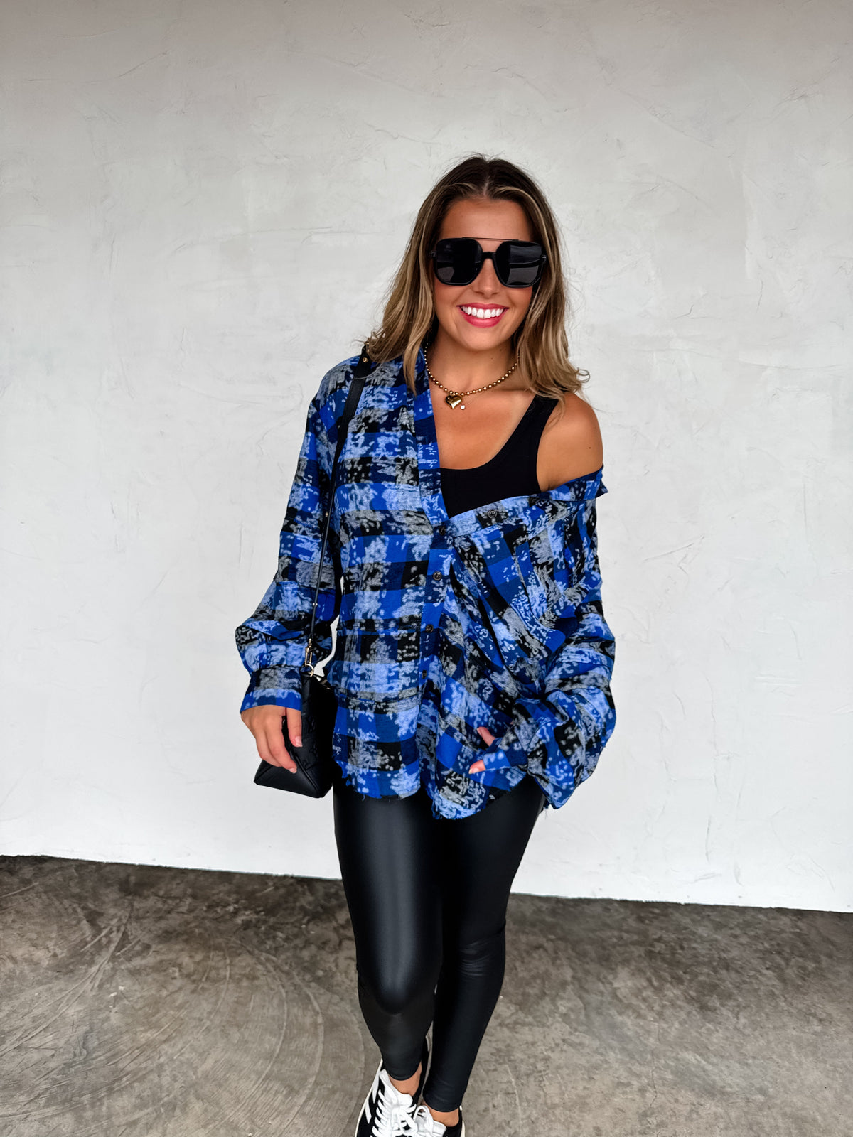 JUNIPER BLEACHED PLAID TOP