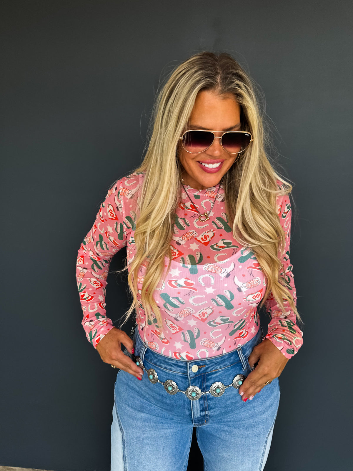 BOOTS & BLOOMS COLLECTION MESH TOPS
