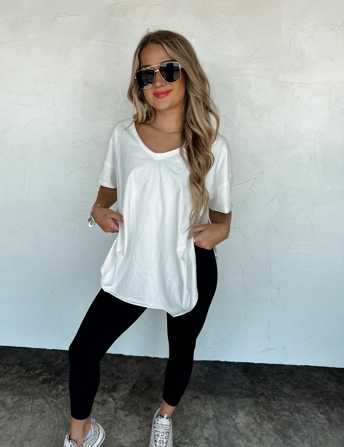 JOEY VNECK WASHED COTTON BOYFRIEND TEE