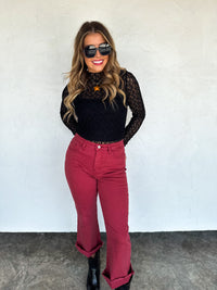 BURGUNDY URBAN NON DISTRSSED CROP JEAN