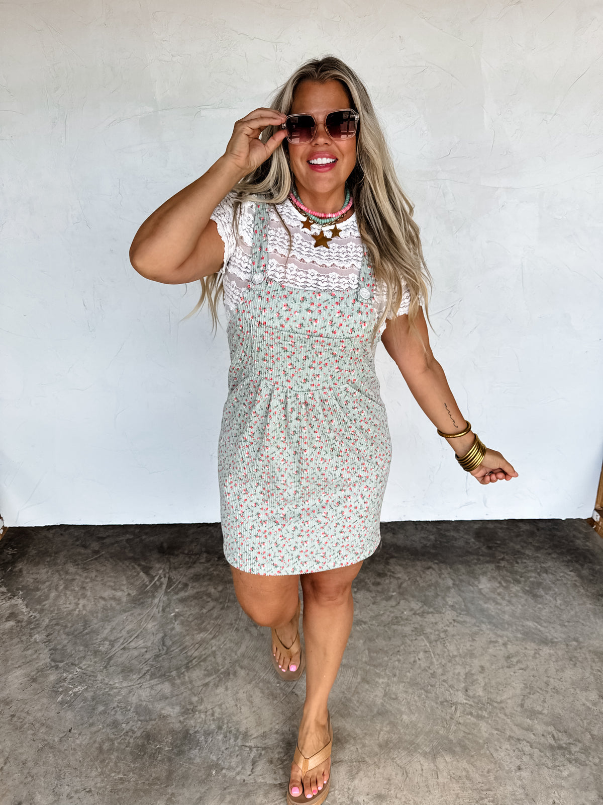 LILLY FLORAL SKIRT OVERALLS