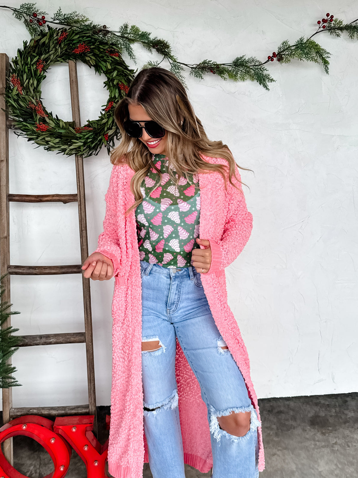 POPPY KNIT POPCORN CARDIGAN