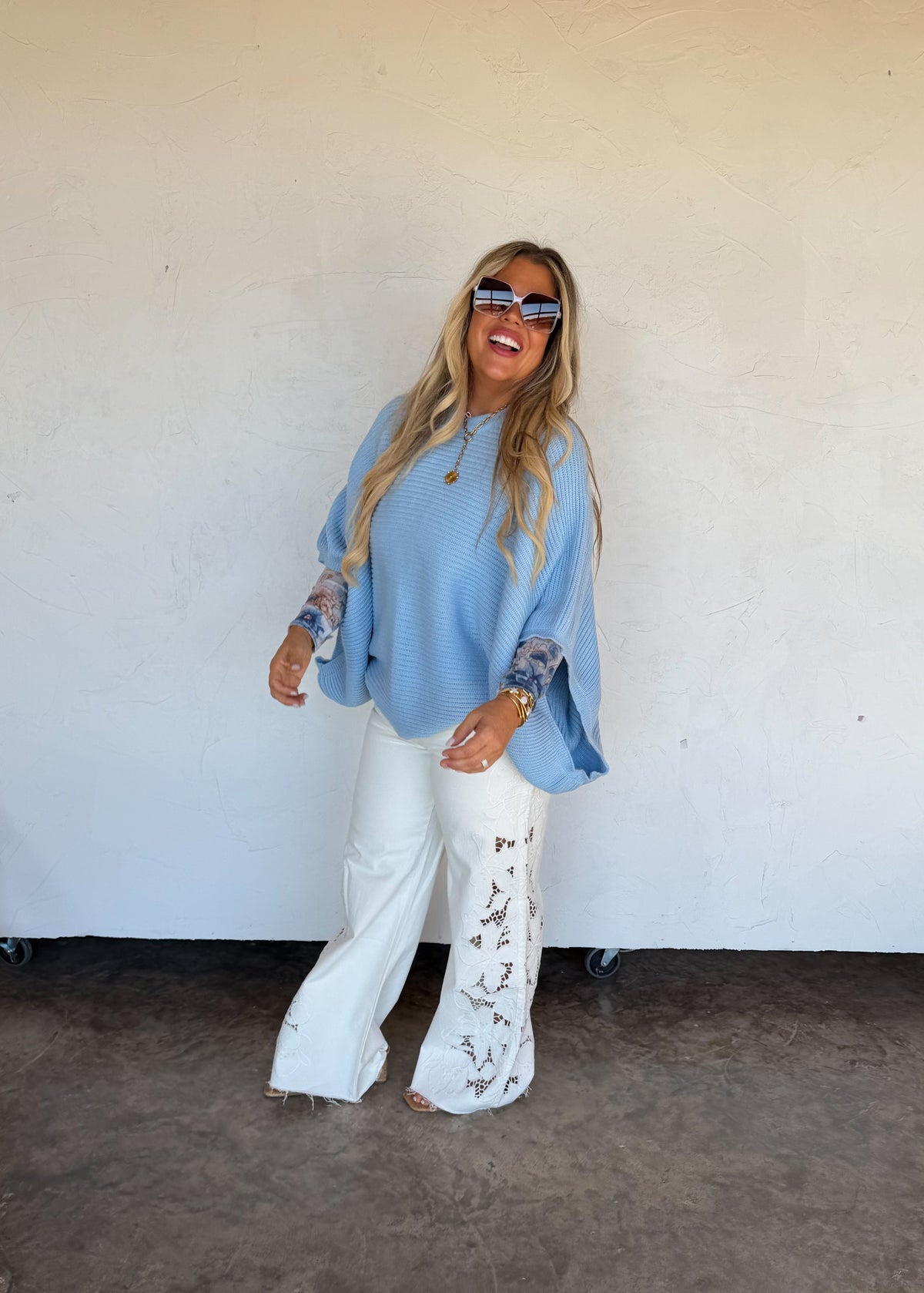 SUMMER FLORAL CHARM WIDE LEG JEAN