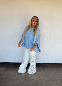SUMMER FLORAL CHARM WIDE LEG JEAN