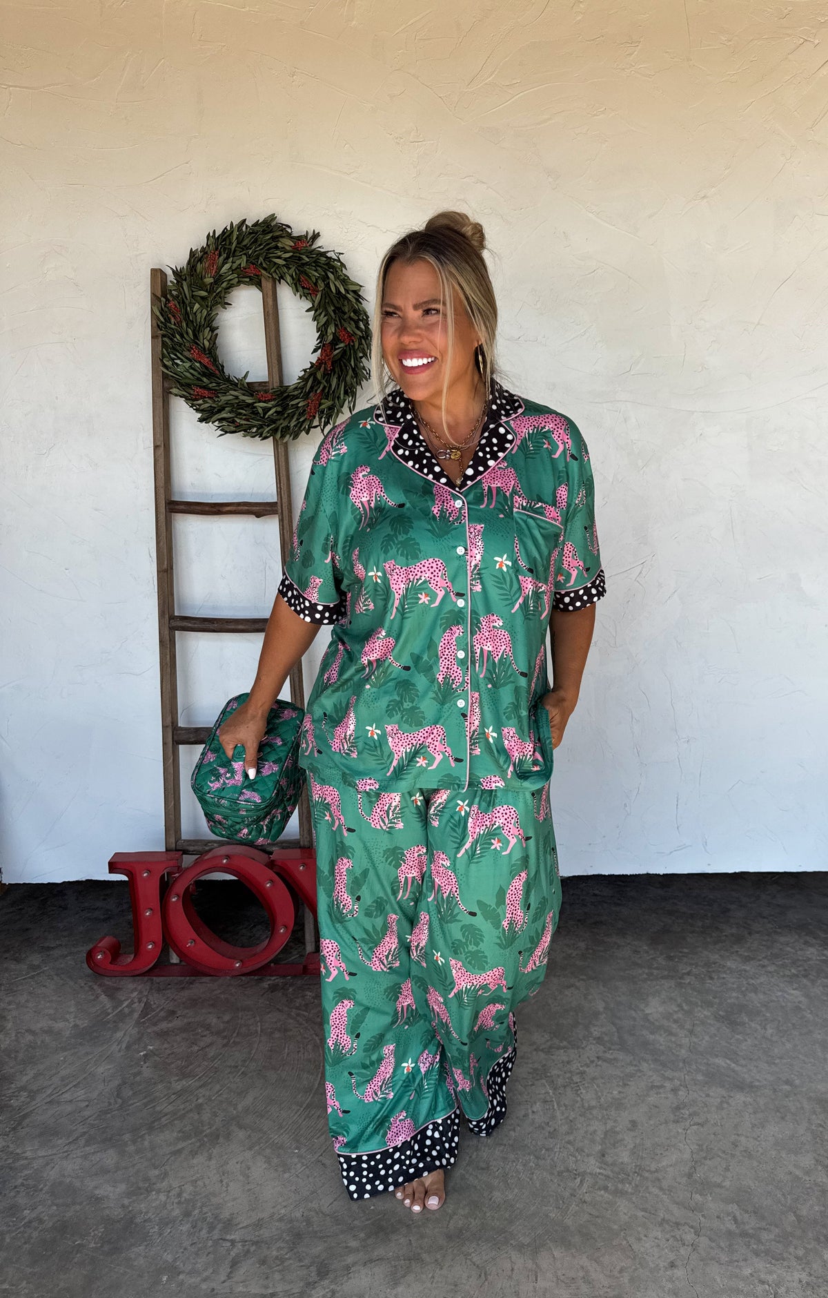 PINK LEOPARD LUXE PJ SET