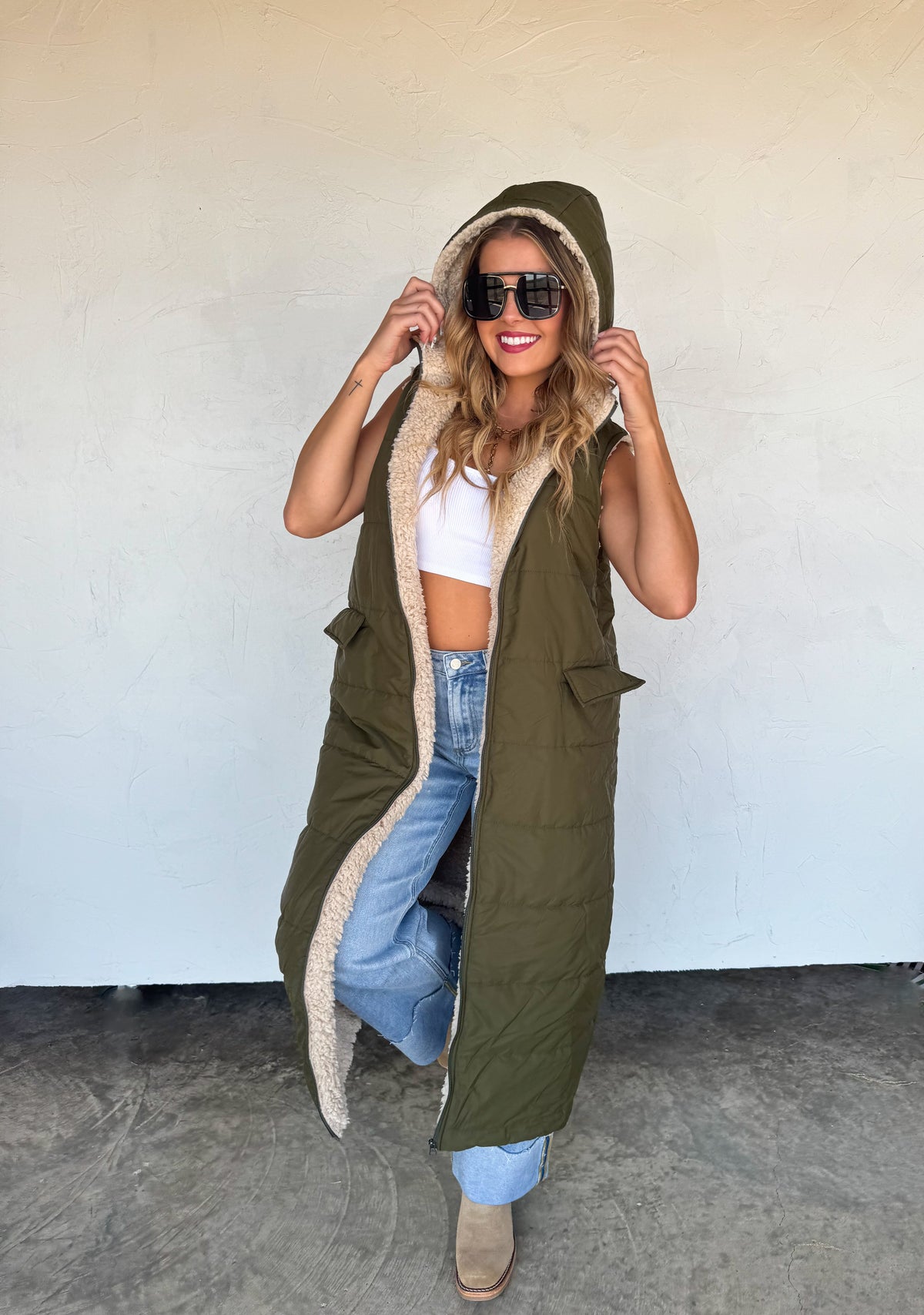 REVERSIBLE SHERPA PUFFER VEST