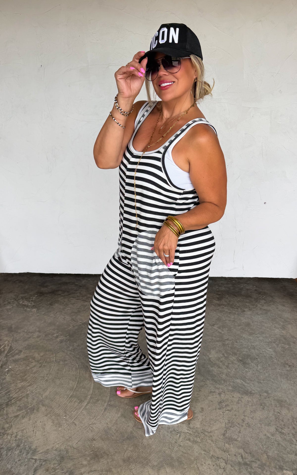 RICKI STRIPE TERRY ROMPER