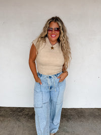 HARLEY CAP SLEEVE BASIC TOP