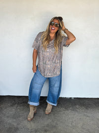 JOEY VNECK WASHED COTTON BOYFRIEND TEE