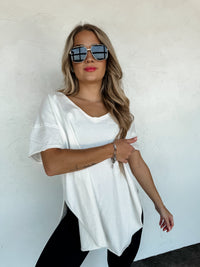 JOEY VNECK WASHED COTTON BOYFRIEND TEE