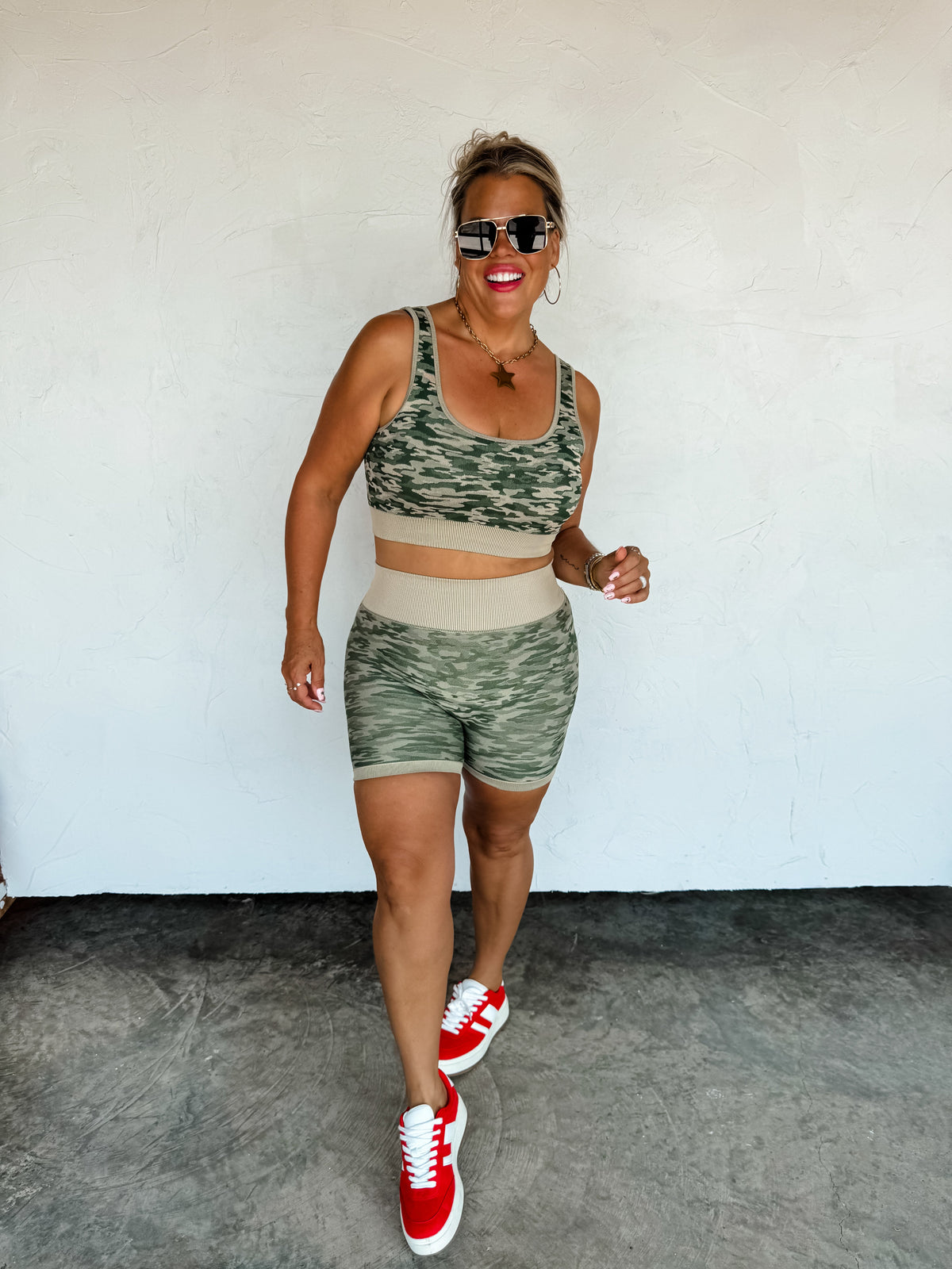 CAMO BRA & BIKER SHORT SET