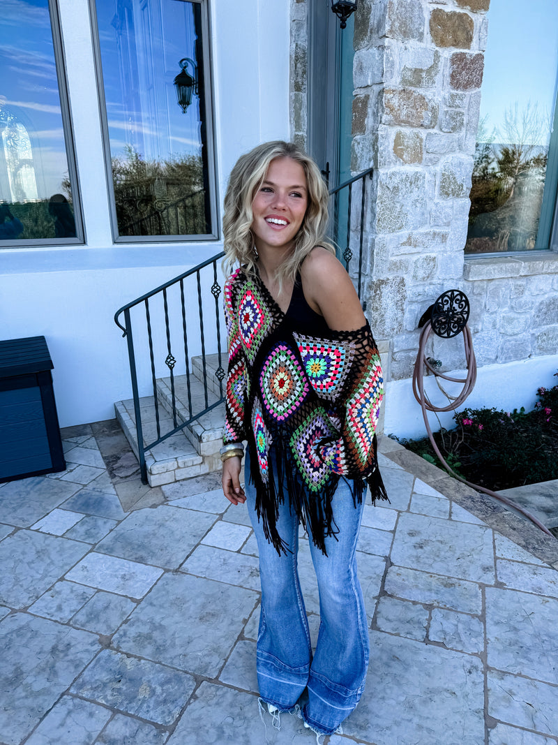 BOHO CROCHET KNIT TOP