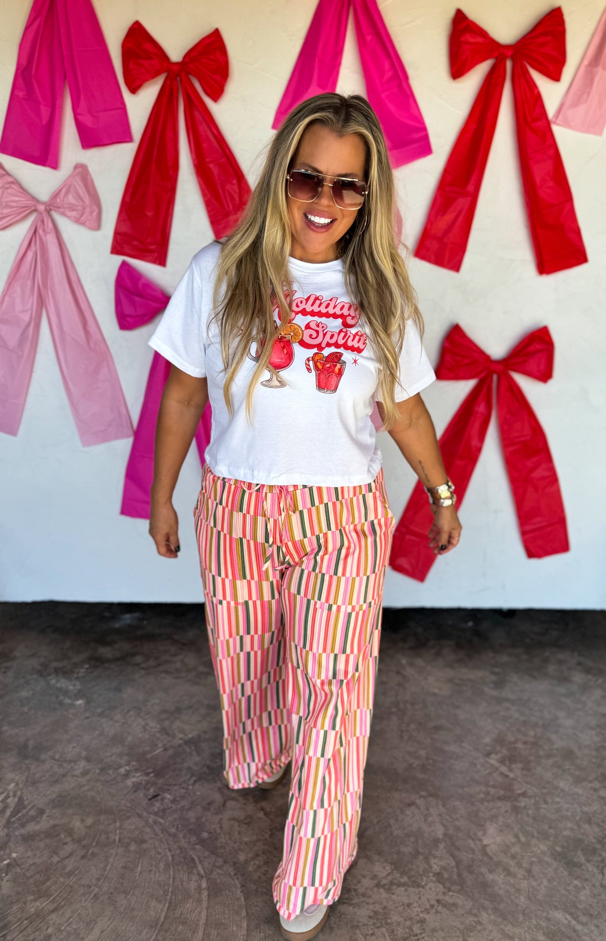CHRISTMAS HADDIE WIDE LEG PANTS