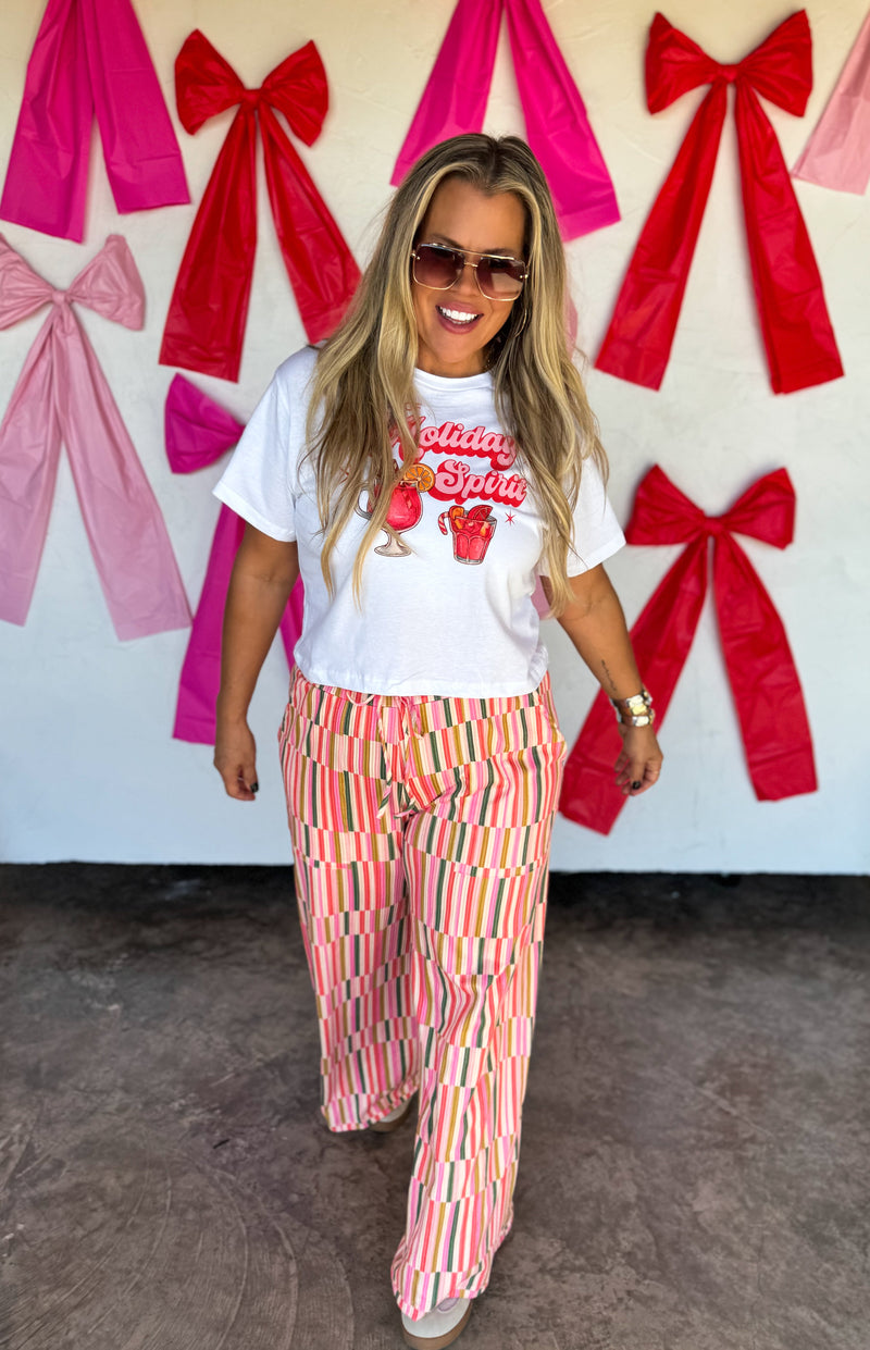 CHRISTMAS HADDIE WIDE LEG PANTS