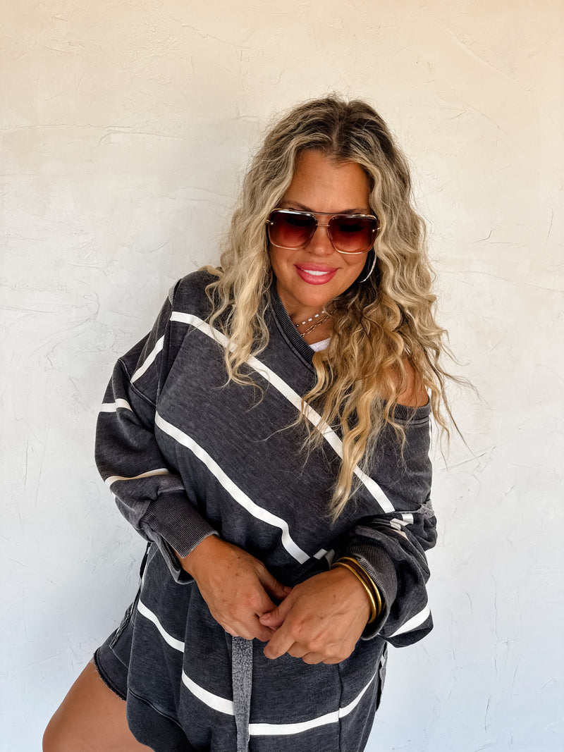 CLASSIC CREW STRIPED PULLOVER