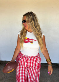 DIXIE GINGHAM RUFFLE PANTS