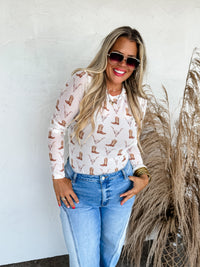 BOOTS & BLOOMS COLLECTION MESH TOPS