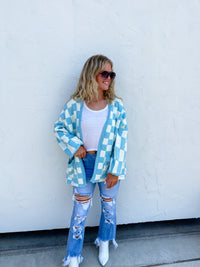 BEVERLY CHECKERED CARDIGAN