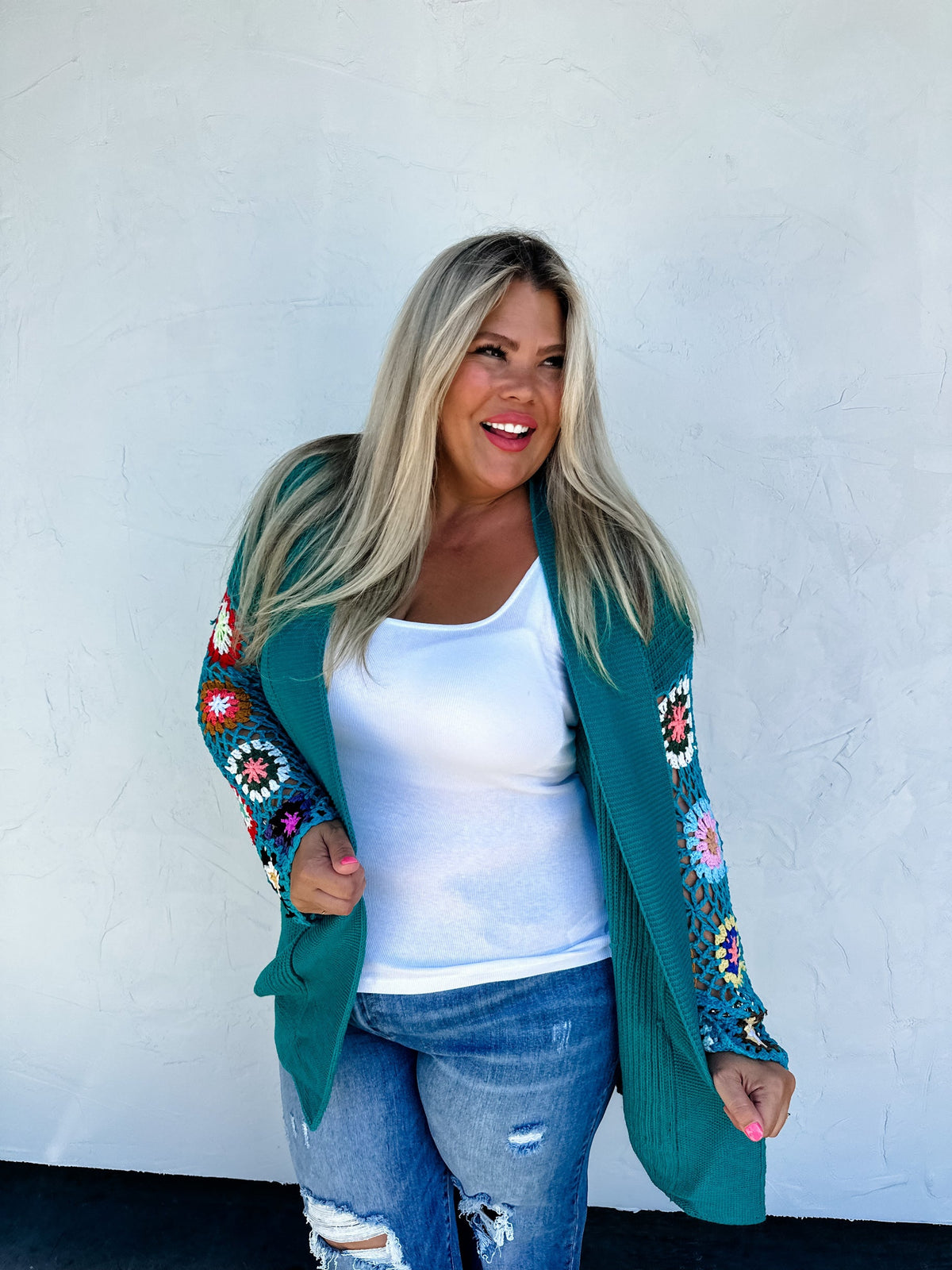 PREORDER- CROCHET SLEEVE CARDIGAN