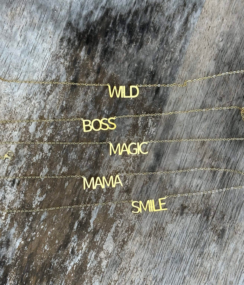 SCRIPT NECKLACES