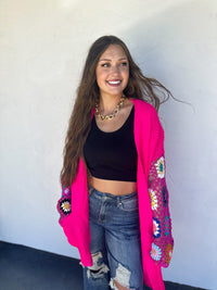 PREORDER- CROCHET SLEEVE CARDIGAN